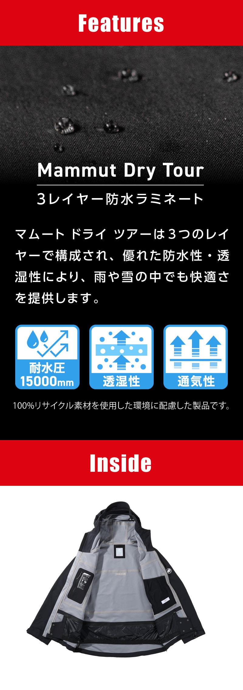 3レイヤー防水ラミネート