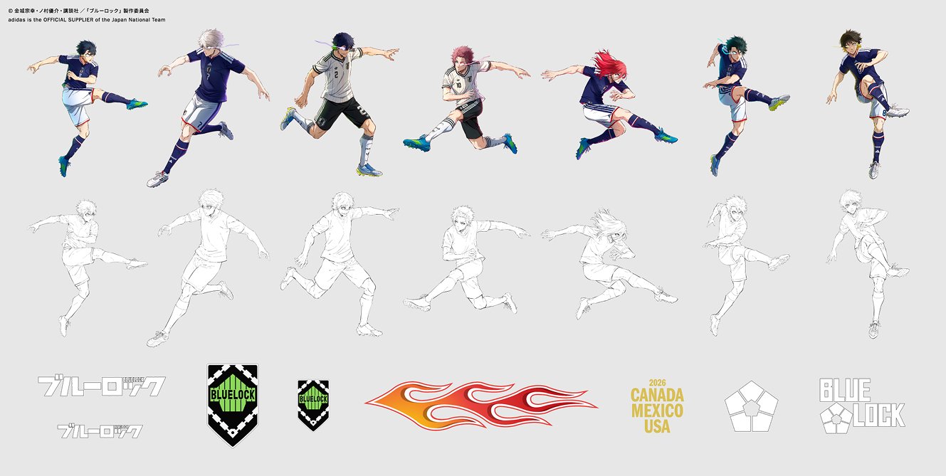 アディダス サッカー日本代表2026 ユニフォーム ブルーロック カスタム