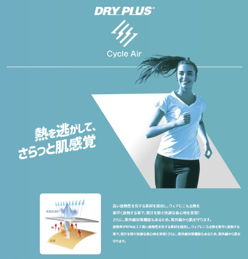 熱を逃がして、さらっと肌感覚 サイクルエアー