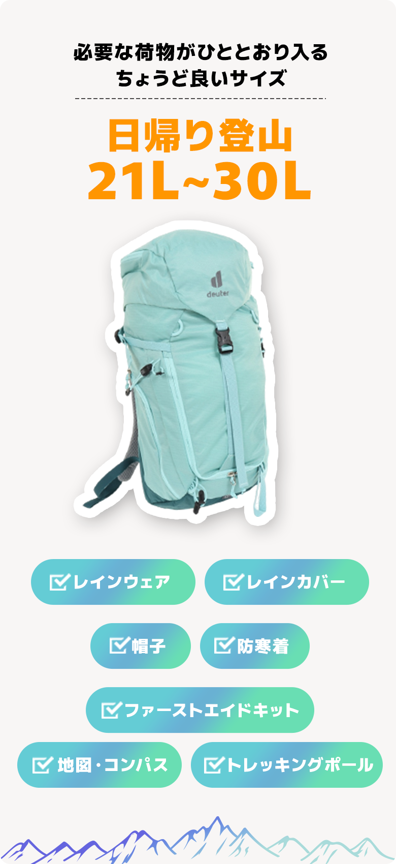 日帰り登山20～30L